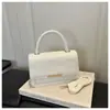 Moda de trabalho estilo coreano capa texturizada única nova 2026 cor sólida casual simples bolsa transversal pequena bolsa quadrada