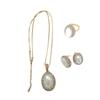 Collar de perla natural Mabe con incrustaciones, anillo, aretes pequeños, traje, moda simple, comodín, cadena para clavícula, fabricantes, venta al por mayor