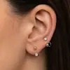 Venta Caliente Transfronteriza Anillo de Nariz de Circonia en Forma de C Acero Inoxidable Pendientes de Piercing Roscados Tachuela de Nariz Joyería Simple Venta al por Mayor