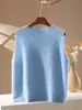 Colete de fleece sem mangas com gola redonda para mulheres, malha macia e texturizada, modelador para outono e inverno, adequado para usar em camadas, peça externa de cor sólida