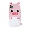 Adequado para Capa de Celular 11Promax Urso Vermelho da Internet Apple 11 Urso Violento Cartoon 3D Mochila Pato Cachorro Chai Capa Protetora