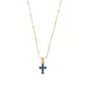 Colar Lucky com Micro-Incrustação Dourada Brilhante Ouro Real Galvanizado Zircônia Rosa Roxa Azul Branca Céu Estrelado Celeb da Internet Colar Requintado