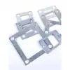 Base de tubo cuadrado barandilla de acero zincado accesorios de hierro forjado pieza fija de pie de placa de hierro protector de poste barandilla placa galvanizada empotrada hueco