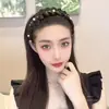 Diadema Trenzada de Perlas de Moda Espina de Pescado Trenzada Esponjosa Antideslizante Para Lavado de Cara Salida Corona Alta Pasador Accesorio para el Cabello
