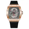 Reloj de Hombre Duke of Rosas Barrel Square Esqueleto Richard Moda Tourbillon Reloj Impermeable Luminoso Mecánico