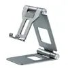 Suporte de mesa de liga de alumínio para celular e tablet, multifuncional, dobrável duas vezes, personalizável, suporte de metal para celular e tablet