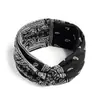 Diadema Bohemio Ins Versátil Elegante Nudo Cruzado Diadema Deportiva de Yoga Estampada Versión Ancha para Mujeres con Coronilla Alta
