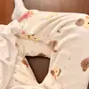 Calça Térmica Macia Outono e Inverno, Calça Longa Feminina com Laço, Calça Casual Solta para Casa que Pode Ser Usada Fora
