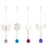 Colgante de cristal para ventana Amazon transfronterizo, atrapasoles, luna, mariposa, carillón de viento, decoración de habitación, colgante, accesorios DIY
