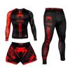 Uniforme de Boxeo, Lucha, MMA, Artes Marciales Mixtas, Fitness, UFC, Entrenamiento de Carrera, Pantalones de Secado Rápido, Conjunto de Tres Piezas, Tendencia Transfronteriza