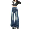 Jeans Amplo Laranja Infantil Estilo Americano Resistente Tie-Dye para Mulheres, Caimento Solto, Emagrecedor, Lavado, Único, Versátil, Calça de Comprimento Total.