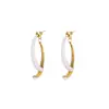 Aretes de plata bañados en oro real con gota de aceite, aretes vintage retro, sensación de lujo ligero de alta gama, al por mayor para mujer
