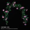 Enredadera de rosas de imitación, cubierta decorativa para conducto de aire acondicionado, pared sinuosa, planta verde, enredadera de rosas, enredadera de flores artificiales