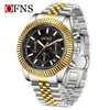 Nuevo Reloj de Hombre Ofns Negocios Tres Ojos Seis Manecillas Reloj de Cuarzo Luminoso Calendario Impermeable Reloj para Hombre