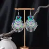 Pendientes Largos con Borlas de Imitación Plata Miao Estilo Étnico para Mujer, Mariposa Pavo Real Flor Pendientes Largos, Pendientes Estilo Bohemio para Fotografía de Viaje