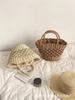 Bolso de Cubo Tejido Personalizado con Cuerda de Papel Hueca para Vacaciones de Verano, Sesión de Fotos, Bolso de Playa, Uso Casual