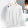 Sudadera de otoño e invierno para hombre, corte holgado, forro polar, sin capucha, cuello redondo, camiseta de manga larga, talla grande, moderna, versátil y cómoda