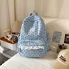 Nova Mochila Escolar Transfronteiriça Estilo Coreano para Meninas, Leve e Moderna, Adequada para Alunos do Ensino Fundamental, Mochila de Veludo Cotelê de Grande Capacidade