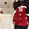 Vestido Fofo para Bebê Menina 2024 Roupas de Inverno para Meninas, Forrado com Fleece e Espesso, Vestido Colete de Natal Flor de Botão, Durável