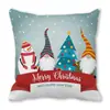 Feliz Navidad Viejo Barba Blanca Gnomo Piel de Durazno Encriptada Terciopelo Decoración del Hogar Cojín de Sofá Almohada ZT420