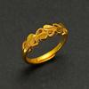 Anillo Nuevo de Oro Rojo Arena de Internet para Mujer Estilo Japonés y Coreano Simple Anillo Corazón Amoroso Chapado en Oro Resistente al Color a Largo Plazo Joyería Ajustable
