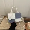 Diseño de Nicho con Textura Simple 2026 Verano Nuevo Bolso Cuadrado Pequeño de Bloques de Color Patchwork Bolso Cruzado para Mujer Bolso de Hombro Individual de Moda