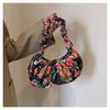 Nuevo bolso de mano plisado para mujer noreste flor grande tela moda axila portátil bolso nube casual para ir al trabajo bolso de axila