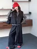 Conjunto de Tres Piezas para Niñas Otoño 2026 Nuevo Casual: Camiseta Rayada, Chaleco de Mezclilla, Pantalones de Pierna Ancha, Manga Larga