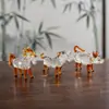 Figuritas del Zodiaco de Vidrio: Rata, Buey, Tigre, Conejo, Dragón, Serpiente, Caballo, Oveja, Mono, Gallo, Perro, Cerdo - Decoraciones de Escritorio de Animales, Regalos Transfronterizos