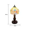 Lámpara de Mesa Decorativa Redonda al por Mayor, Lámpara de Atmósfera de Concha Colorida, Lámpara de Mesa Retro Dimmable para Mesita de Noche Estilo Europeo y Americano