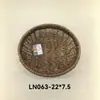 Prato de Frutas Oval de Rattan Sintético, Cesta de Lanches de Barraca de Hotel, Bandeja de Lanches Trançada Criativa