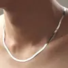 Cadena de Collar Plana Hueso de Serpiente Hoja Simple Diseño de Temperamento Exquisita Moda Versátil Estilo de Alta Gama Mismo Estilo para Hombres y Mujeres