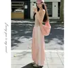 Producto Nuevo Verano 2026 Mismo Estilo que Song Yuqi Pantalones Jogger Rosas de Linterna para Mujer, Deportivos Casuales Sueltos de Pierna Recta Pierna Ancha
