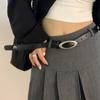 Cinturón Vintage Luna Vieja para Mujer Estilo Ins Decorativo Combinable Cinturón Negro Sentido del Diseño Nicho Cinturón Sensación de Alta Gama