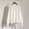 Suéter de Cor Sólida com Gola Redonda Transfronteiriço Estilo Europeu e Americano Outono e Inverno 2025 Novo Elegante Versátil Casual Suéter de Malha com Gola Redonda