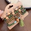 Pulsera Nueva de Madera con Cuentas Estilo Chino Antiguo, Lujo Ligero y Sensación de Alta Gama, Joyería de Moda y Temperamento Sencillo al por Mayor