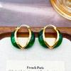 Pendientes de resina con diseño geométrico exagerado, estilo europeo y americano, ligeros, de lujo, de alta gama, con diseño de nicho personalizado, estilo retro, para primavera y verano, para mujer.