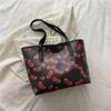 Bolsos para Mujer 2025 Otoño Nuevo Bolso de Compras Hombro Único Gran Capacidad Estampado de Cerezas Moda Bolso Tote Simple Bolso de Mano