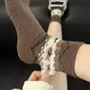 Calcetines de Lana Fair Isle para Mujer de Media Pantorrilla Otoño e Invierno Forrados de Felpa Engrosados Cálidos Retro Lindos Cachorro Calcetines de Cachemira