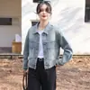 Chaqueta de Mezclilla Nueva Colección Primavera y Otoño para Mujer, Corte Holgado, Tendencia 2025 con Diseño Bordado, Top Estilo Callejero Petite