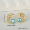 Pendientes de distrito Lu estilo INS lindos geométricos ojos de luna azul pendientes de personalidad de nicho pendientes nuevos para mujer suministro transfronterizo