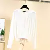 Nueva Camiseta con Capucha de Manga Larga de Modal para Mujer, Primavera y Verano, Talla Grande, Capa Interior Holgada, Top Delgado con Protección Solar, Moderno
