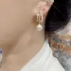 Pendientes de Moda Exquisitos con Circonita y Perla, Estilo Retro Francés de Lujo Ligero, con un Toque de Alta Gama