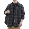 Estilo otoño e invierno más terciopelo de alta gama rebelde guapo casual chaqueta a cuadros para hombre camisa de manga larga holgada versátil resistente a la suciedad top de moda