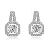 Estilo Coreano Venda Quente Quadrado Mesmo Estilo Moda Micro-incrustado Quilate Diamante Grande Brincos Quadrados de Diamante Brincos Femininos Brincos