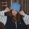 Gorro Unissex Liso de Lã Merino 100% Sem Costura com Borda Enrolada Estilo Slouchy Para Outono/Inverno Feminino Chapéu de Lã que Afina o Rosto