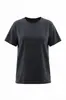 Camiseta de Manga Corta para Mujer de Hilo de Papel con Tacto Frío, Camiseta Base de Color Sólido Refrescante de Sensación Hielo para Verano, Camiseta Casual Versátil con Tacto Frío