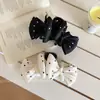 Pinza para el pelo con lazo de volantes de lunares elegante estilo coreano, pasador de alta gama para recogidos, dulce accesorio para el cabello para mujer