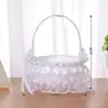 Suprimentos para Casamento Novo Cesta de Flores para Noiva Branco Estilo Ocidental Cesta para Flores de Daminha de Honra Madrinha Cesta de Flores de Mão para Casamento