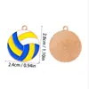 Accesorios para Joyería DIY Transfronterizos al por Mayor: 7 Tipos de Colgantes Esmaltados de Pelotas Deportivas, Collares Hechos a Mano, Llaveros, Colgantes de Aleación